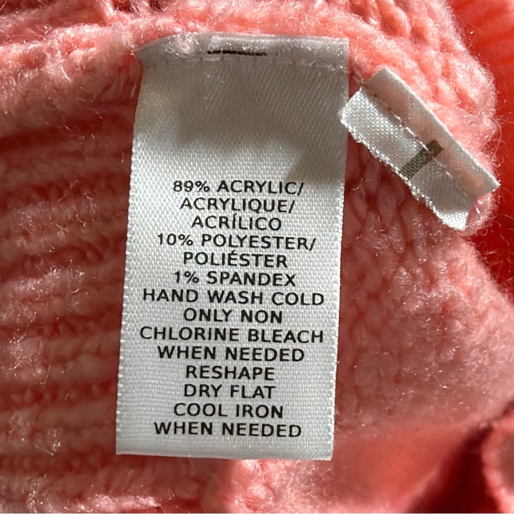 LOU & GREY Coral Pink Oversized Relaxed Soft Sweater Women's X-Small Crew Neck - Picture 5 of 7
